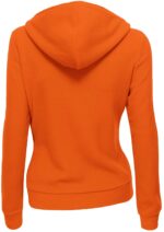 Orange Women's Zipper Long Sleeved Wool Jacket
