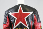 Polo Ralph Lauren Red Black Patchwork Leather Jacket