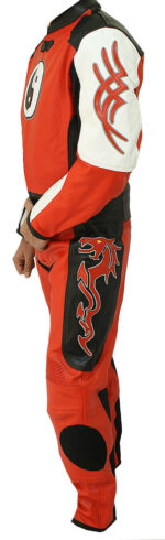 Red Motorcycle Racing Sports Leather Suit