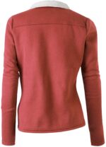 Rust Wool White Fur Women's Zip Up Jacket
