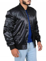 Sylvester Stallone Black Satin Tiger Jacket