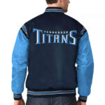 Men's Starter Light Blue/Red Tennessee Titans Lead Off Satin Varsity Jacket