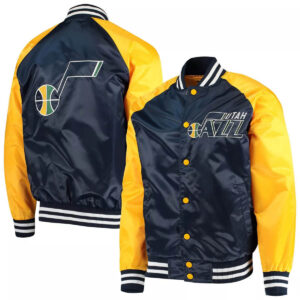 Striped Tennessee Titans Navy Blue Satin Jacket