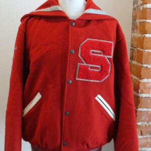 Vintage Cheerleader Leather and Wool Varsity Jacket