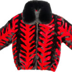 Black Cherry Mink Fur Fox Collar JacketBlack Cherry Mink Fur Fox Collar Jacket