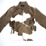 Brown Cowhide Genuine Suede Leather Bomber Jacket