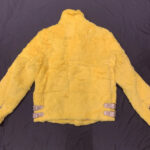 Canary Yellow Rabbit Fur Biker Jacket