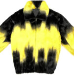 Canary and Black Full Mink Fur Jacket