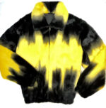 Canary and Black Full Mink Fur Jacket
