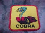 Ford Shelby Cobra Mustang Snake on Flaming Wheels Logo Patch