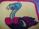 Ford Shelby Cobra Mustang Snake on Flaming Wheels Logo Patch