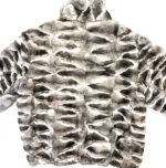 Grey and Black Chinchilla Bomber Fur Jacket