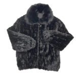 Jet Black Mink Fur Bomber Jacket