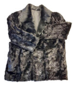 Men's Black Fur Bomber Pea Coat