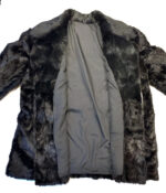 Men's Black Fur Bomber Pea Coat