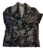 Men's Black Fur Bomber Pea Coat