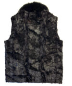 Men's Black Mink Fur Fox Collar Vest