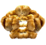 Men's Cognac Spliced Fox Fur Coat