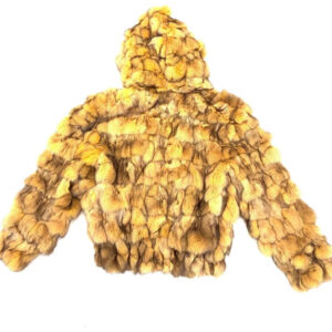 Men's Honey Comb Hooded Fox Fur Coat