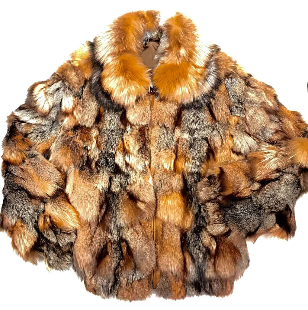 Natural Arctic Mink Fur Fox Fur Collar Jacket - Maker of Jacket