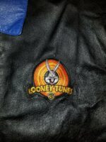 Vintage 90s Looney Tunes Leather Bomber Jacket