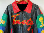 Vintage 90s Tweety Bird Looney Tunes Leather Jacket