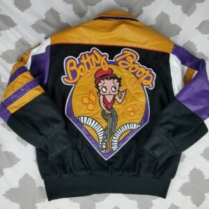 Vintage Betty Boop Leather and Wool Varsity Jacket