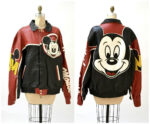 Vintage Mickey Mouse Bomber Leather Jacket
