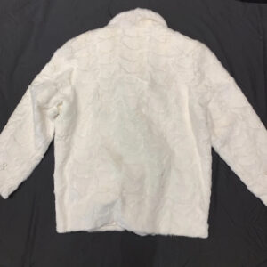 White Diamond Cut Mink Car Coat