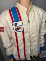 White Vintage Ford Mustang Cobra Shelby Racing Jacket