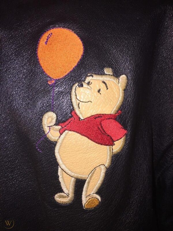 Winnie the Pooh Walt Disney Embroidered Leather Jacket - Maker of Jacket