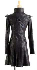Black Steampunk Military Army Gothic Leather Coat