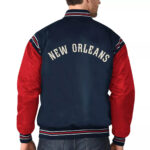 Navy and Red New Orleans Pelicans Satin Jacket