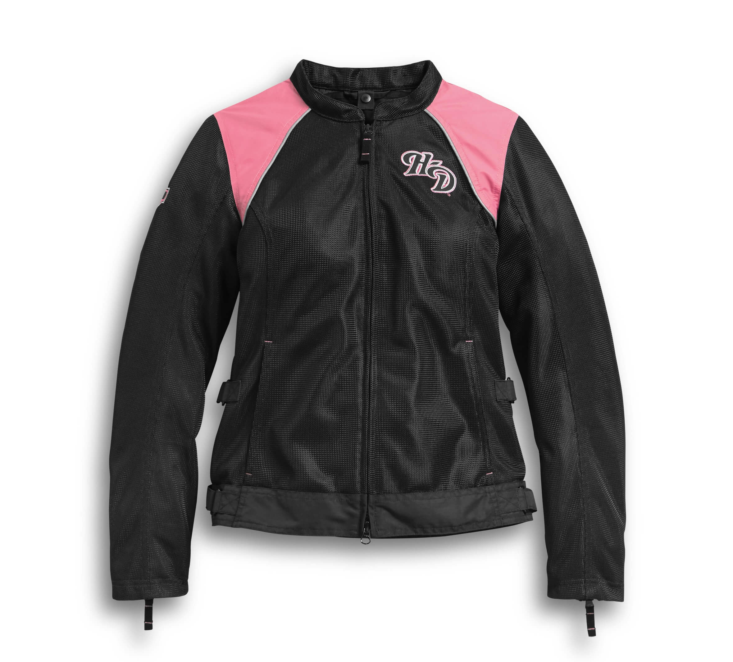 pink and black harley davidson jacket