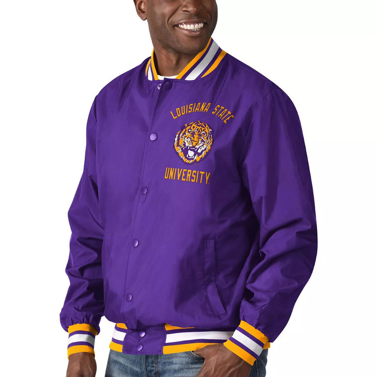 Purple LSU Tigers The Jet III Full Snap Jacket