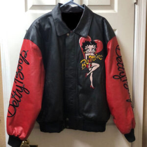 Vintage Betty Boop Leather Red and Black Jacket