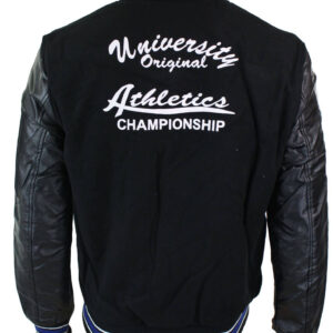 Athletics Black Blue Varsity Baseball Letterman Jacket