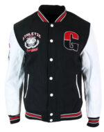 Athletics Black and White Varsity Baseball Jacket