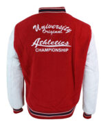 Athletics Red White Varsity Baseball Letterman Jacket
