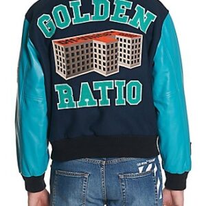 Blue Golden Ratio Varsity Baseball Jacket