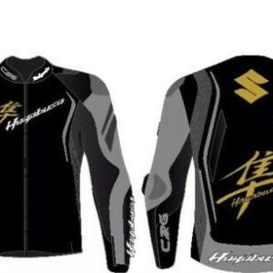 Suzuki Hayabusa Black and Grey Motorcycle Jacket