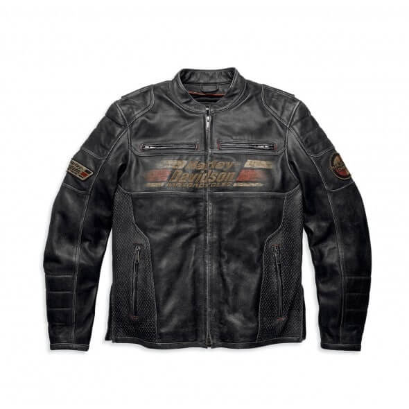 Harley Davidson Astor Patches Distressed Leather Jacket - Maker of Jacket