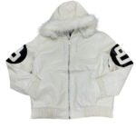 White 8 Ball Robert Phillipe Jacket with Fur Hood