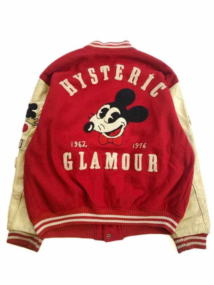 Hysteric Glamour Mickey Mouse Red Varsity Jacket - Maker of Jacket