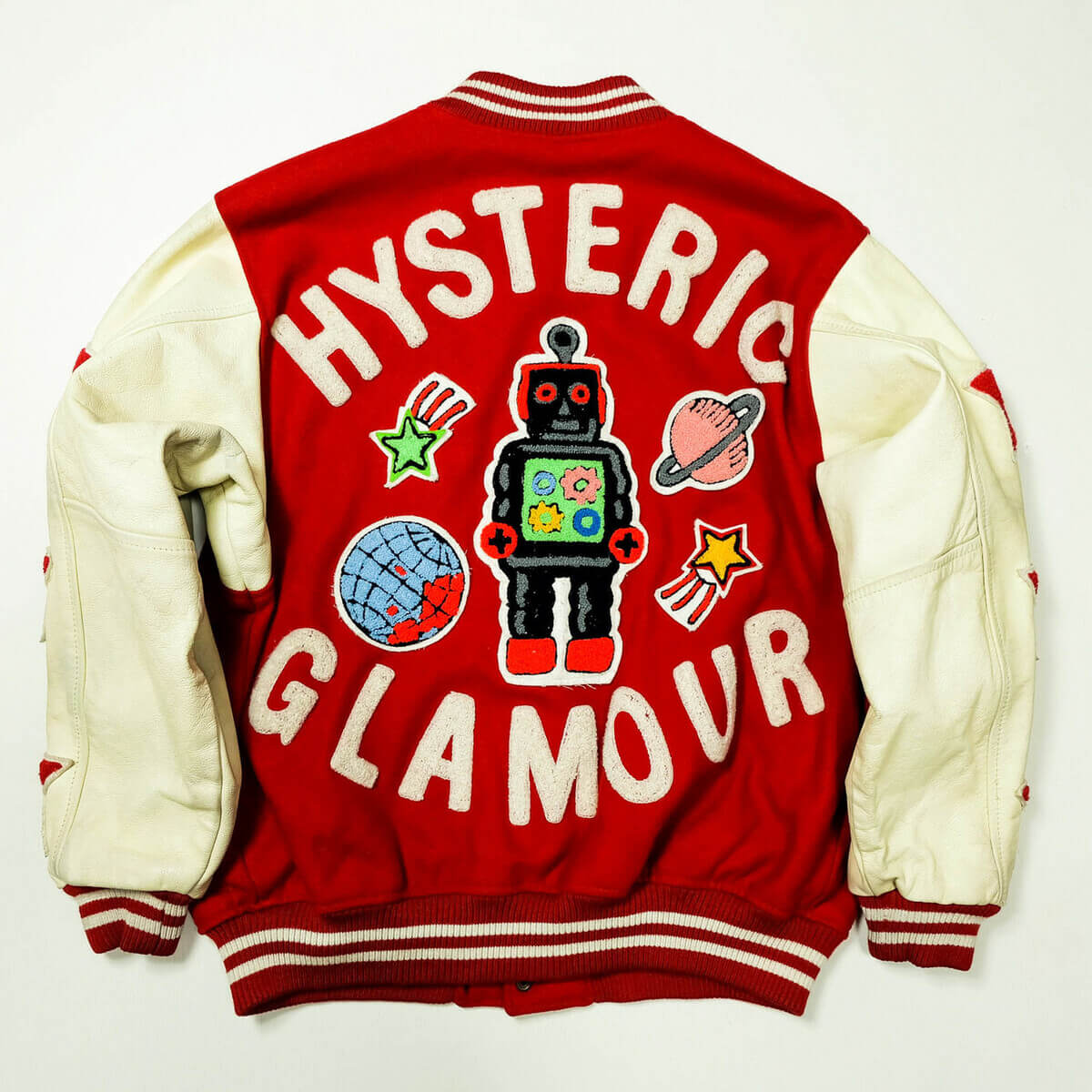 Hysteric Glamour Red Toy Robot Letterman Varsity Jacket