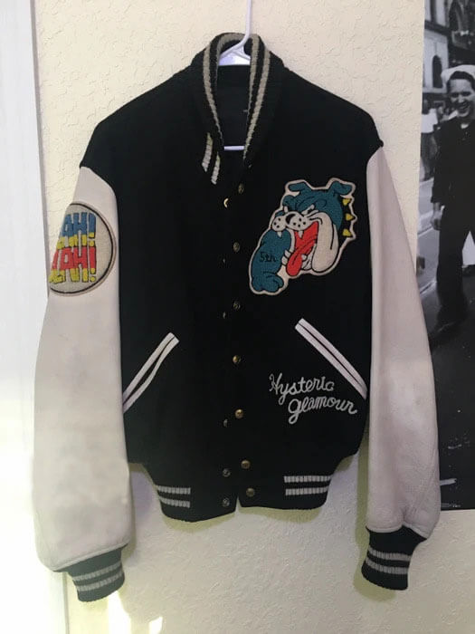 Maker of Jacket Varsity Jackets Hysteric Glamour Blue and Cream