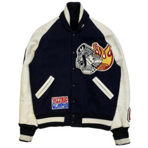 Maker of Jacket Varsity Jackets Hysteric Glamour Blue and Cream