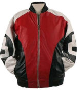 8 Ball Logo Bomber Leather Jacket