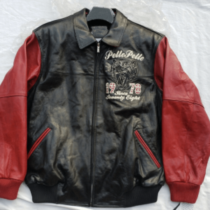 Black And Red Pelle Pelle Leather Jacket