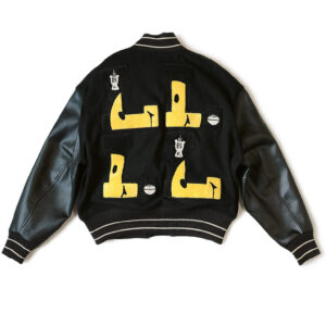 Black L Five 40s Varsity Letterman Jacket